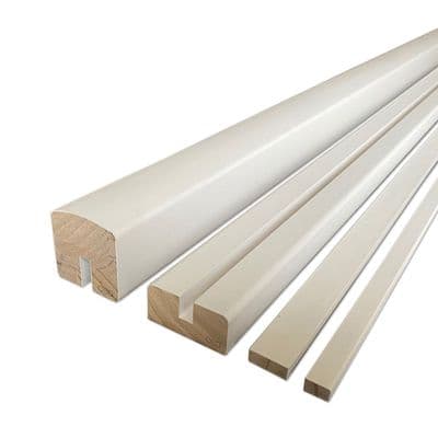 White Primed Vision Handrail & Baserail Set for Glass Panel 8mm & 10mm
