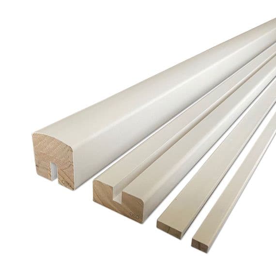 White Primed Vision Handrail & Baserail Set for Glass Panel 8mm & 10mm