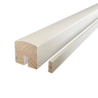 White Primed Vision Handrail for Glass Panel 8mm & 10mm