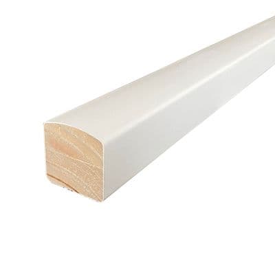 White Primed Vision Handrail for Glass Panel Un-Grooved
