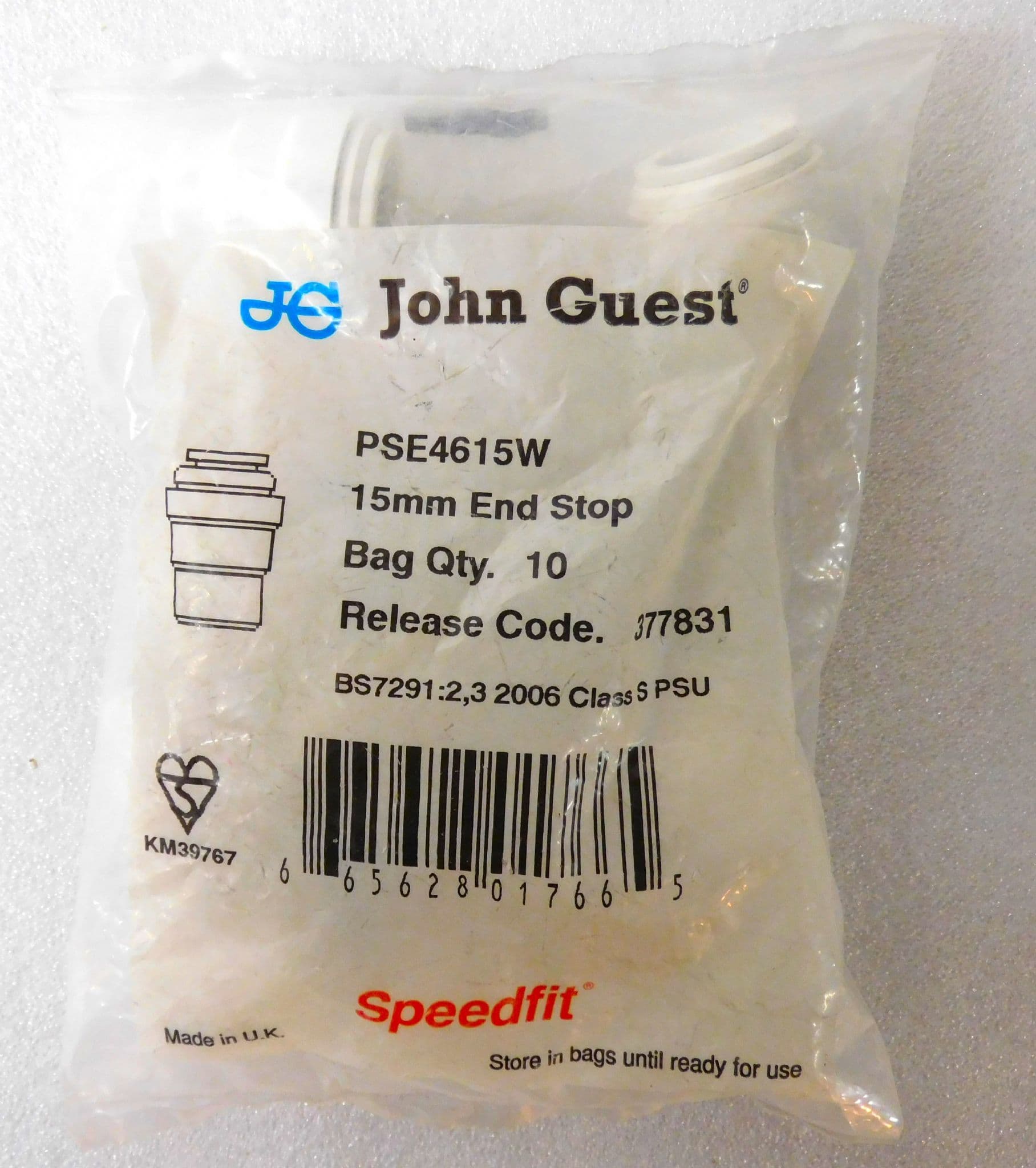 10 x 15mm John Guest push fit end stops