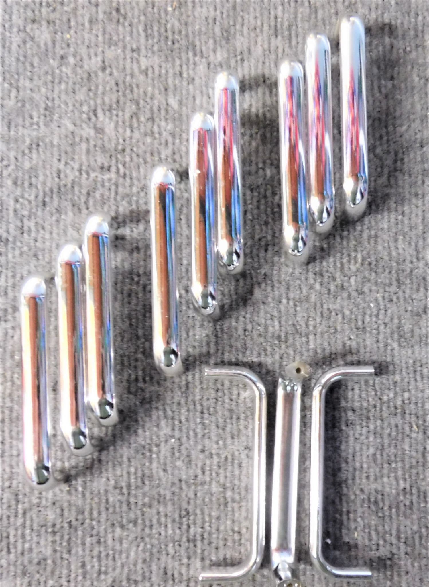 12 X Lightweight Plastic silver colour cupboard door drawer Handles