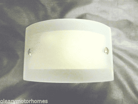 12V CURVED FROSTED GLASS LED WALL LIGHT WARM WHITE SWITCHED