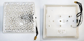 12V SQUARE CARAVAN CEILING WALL LIGHT FROSTED PLASTIC