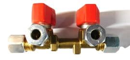 2 WAY GAS TAP / MANIFOLD  8mm equal TRUMA