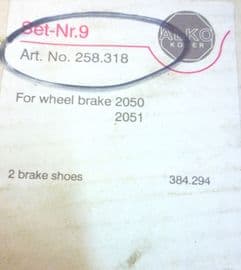 ALKO  Brake shoes 258.318
