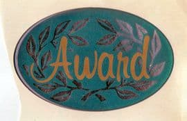 Award Raised Resin Oval Decal Green