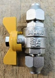 BROMIC Inline gas tap 3/8 motorhome/caravan