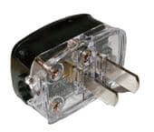 Caravan Motorhome 2 Pin 125V 15A Plug (Black)
