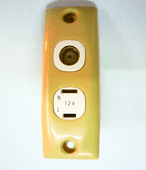 Clipsal 12v & co-axial tv socket honey