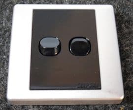 Clipsal electrical Double wall switch CHROME