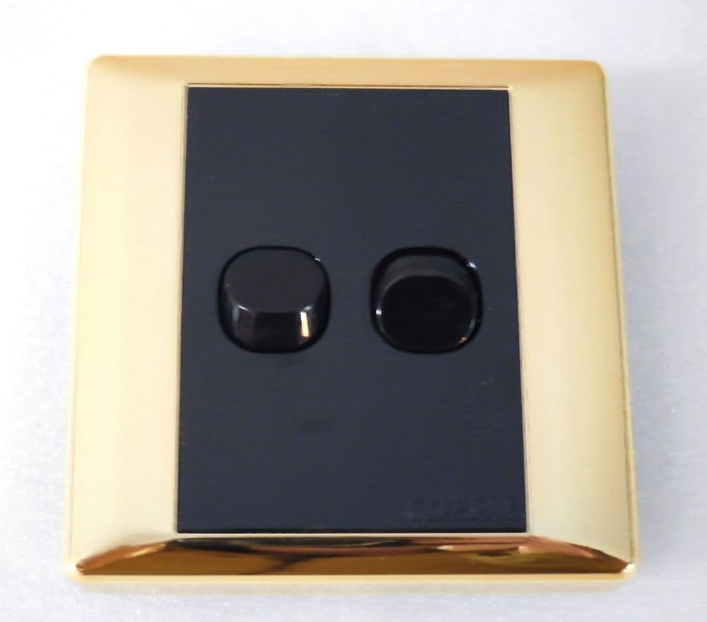 Clipsal electrical Double wall switch Shiny gold