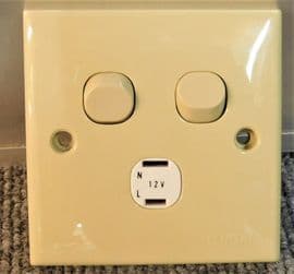 Clipsal electrical motorhome caravan 12v & switch Beige