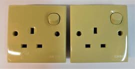 Clipsal electrics 2 x 13a sockets sand