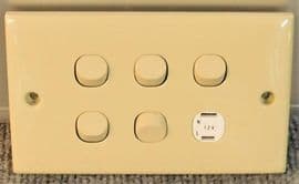 Clipsal electrics, motorhome caravan Beige 12v socket & switches
