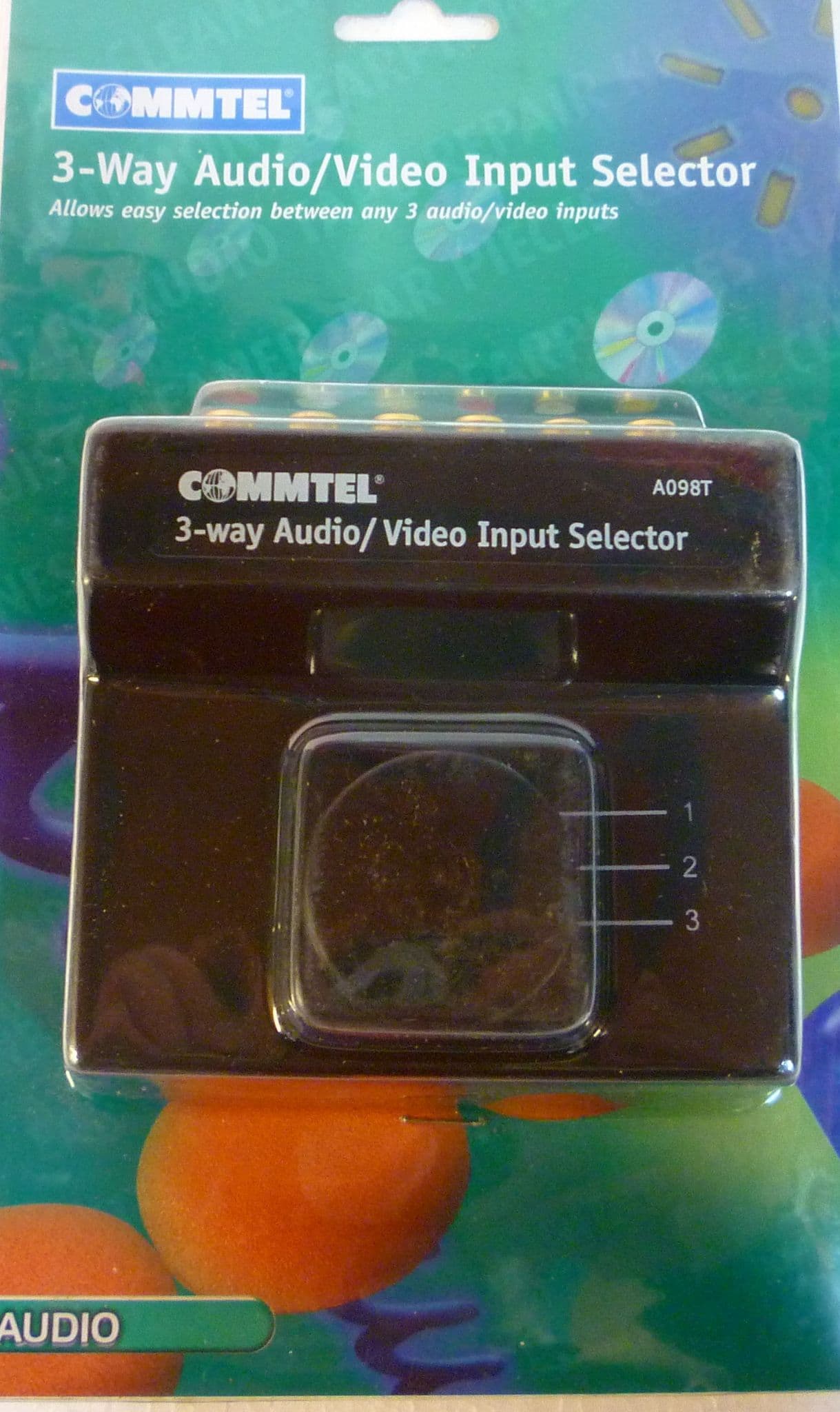 Commtel 3-way audio/video input selector