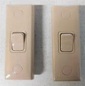 EDDISON 12v pair of single gang architrave switches Beige