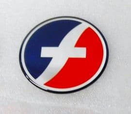 Fleetwood round Raised Resin Decal Red Silver & Blue 50mm