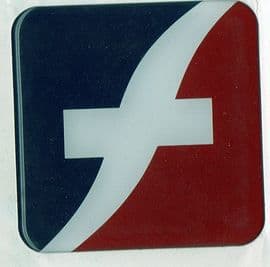 Fleetwood Square Raised Resin Sticker Red White & Blue