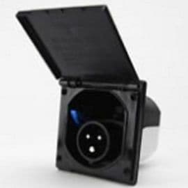 Mains Electric Inlet - Flush Square (Black)