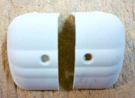 Motorhome camper aluminium rail Plastic end cap 3 (pair) White