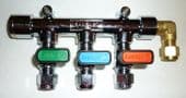 Motorhome camper Gas Manifold Equal 8mm 3 Way Inline