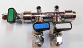 Motorhome camper selfbuild 3 way offset gas tap 8mm