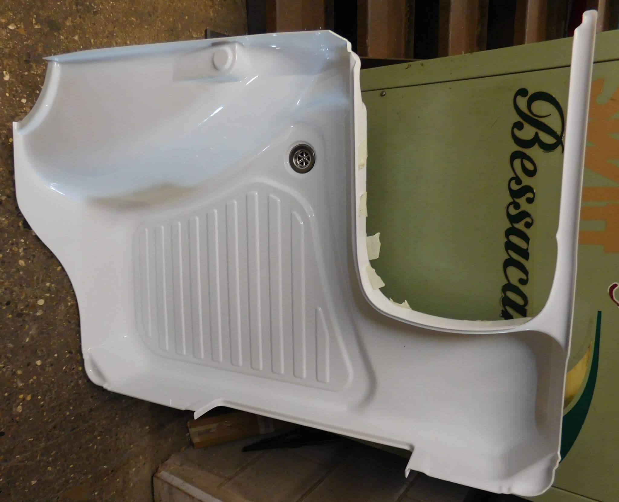 Motorhome camper shower tray wheel arch swivel toilet