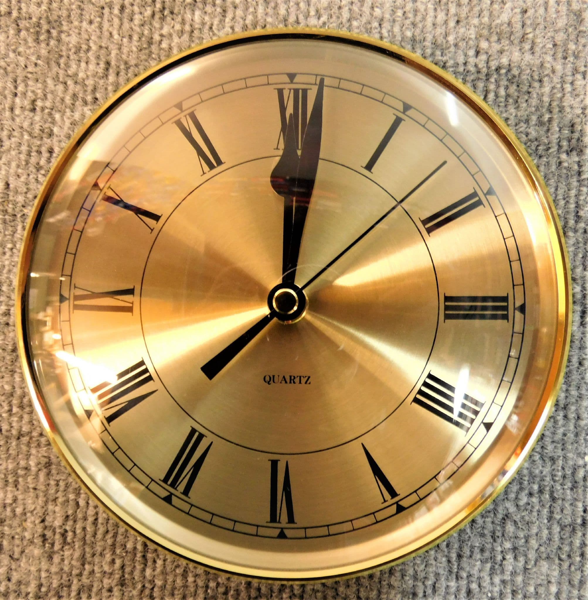 Motorhome caravan boat recess wall clock gold