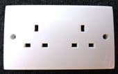 Motorhome caravan camper Clipsal twin  socket outlet WHITE