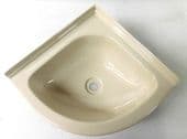 Motorhome caravan camper small corner sink CREAM