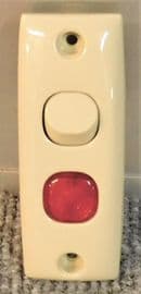 Motorhome Caravan CLIPSAL beige architrave single switch and neon light