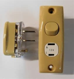 Motorhome caravan  CLIPSAL ELECTRICS  plug, 12v socket & switch.