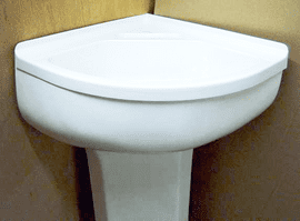 Motorhome caravan Corner Sink & Pedestal