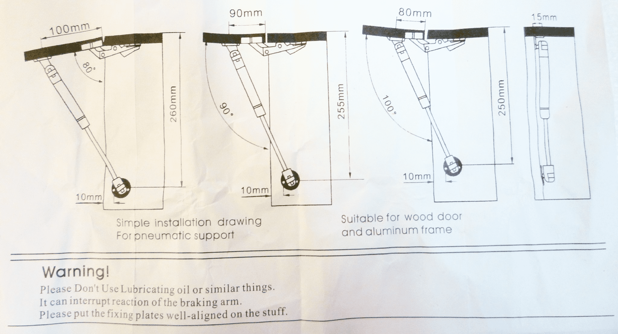 Motorhome caravan door Hydraulic support arm