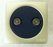 Motrhome caravan boat Fri-light double co-axial tv antenna sockets