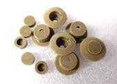 Pack of 6 screw caps & covers for fitting wheel arches etc  Buff