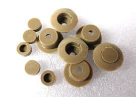 Pack of 6 screw caps & covers for fitting wheel arches etc  Buff