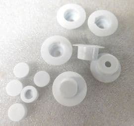Pack of 6 WHITE screw caps & covers for fitting wheel arches etc.