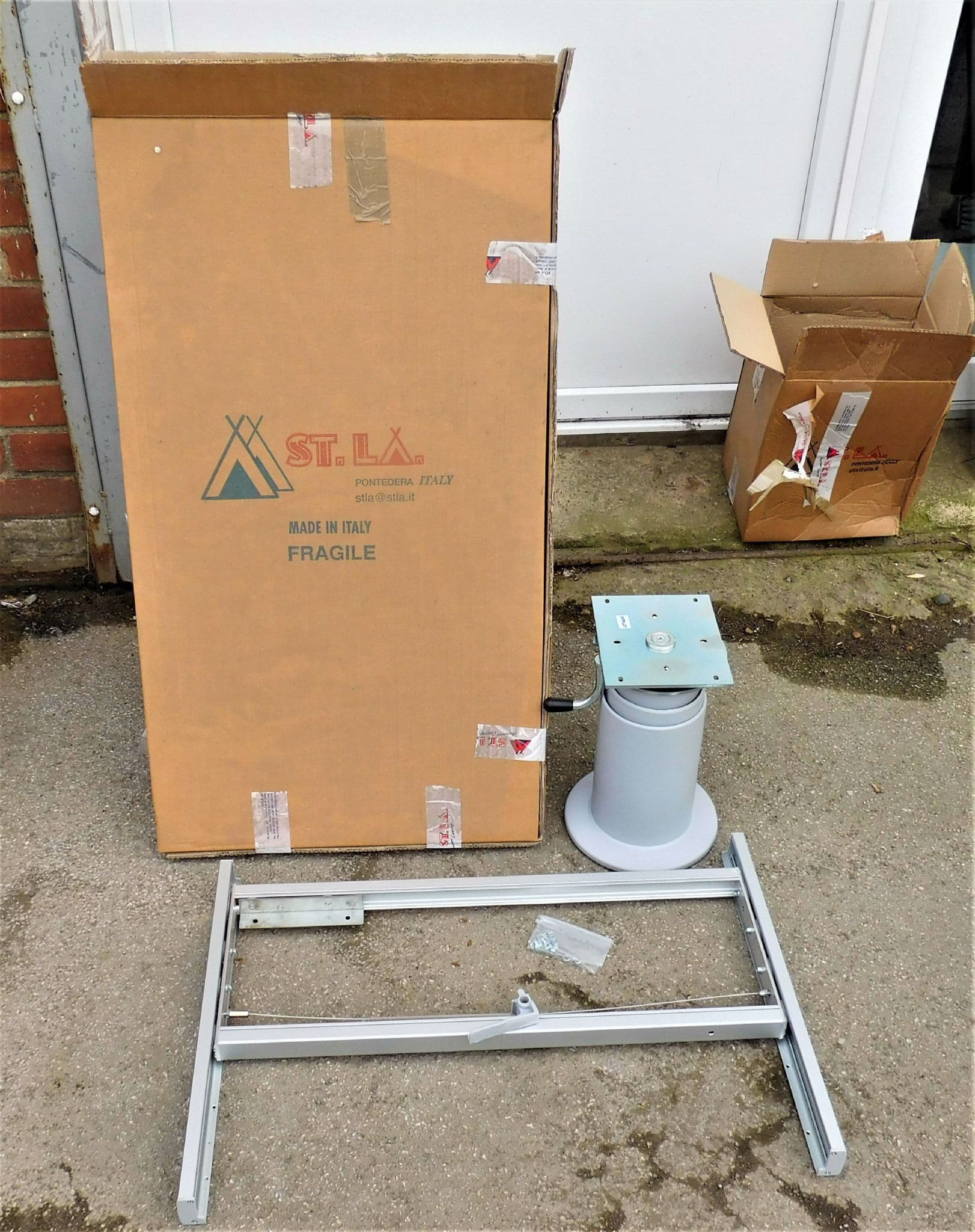 St LA hydraulic rise/fall telescopic table leg/base