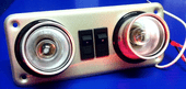 TWO  X 12v SCS Eyeball Double Spotlight  Switched Champagne Caravan Motorhome Boat New