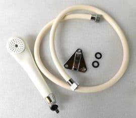 White bathroom shower head / lead kit