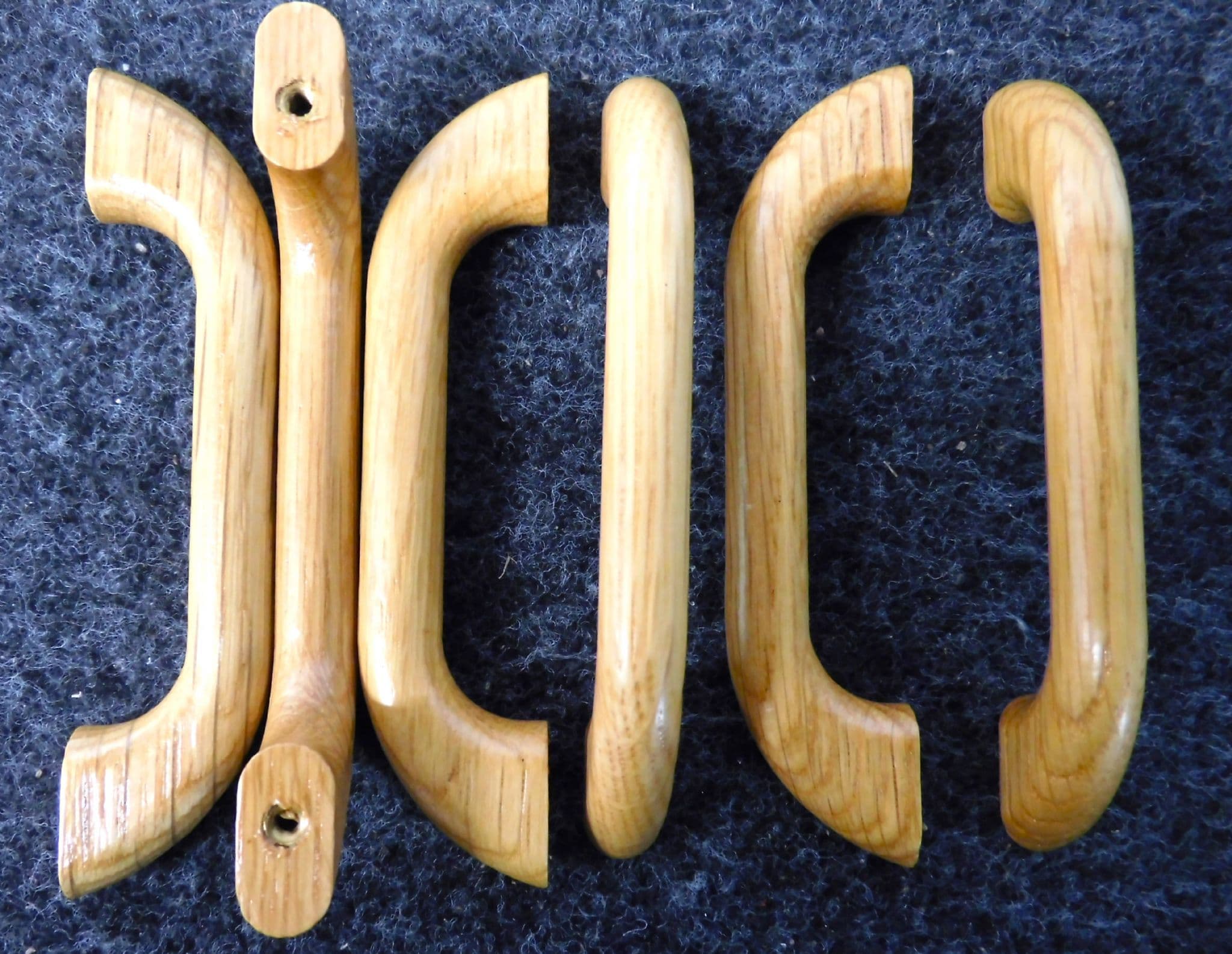 Wooden kitchen cupboard handles pk 6 curved