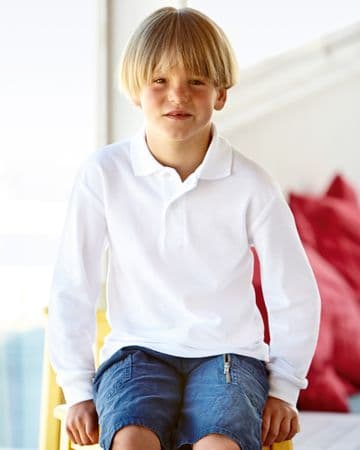 63201 Fruit Of The Loom Children's Long Sleeve 65/35 Piqué Polo