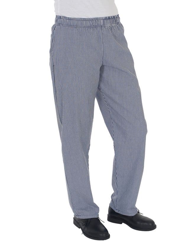 DC01E Dennys Blue/White Check Fully Elasticated Trouser