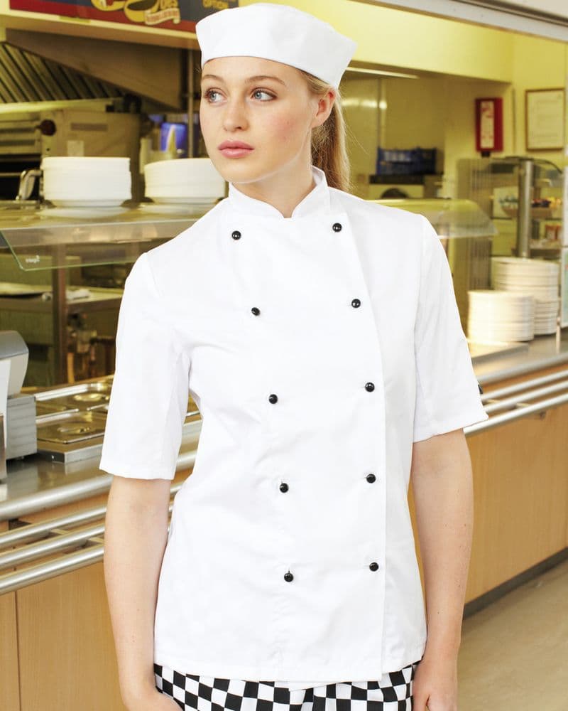 DD20S Dennys Removable Stud Lightweight Short Sleeve Chef s Jacket