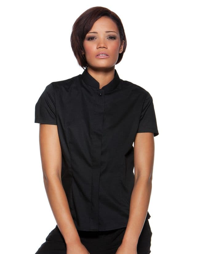 KK736 Bargear Ladies' Short Sleeved Mandarin Collar Bar Shirt