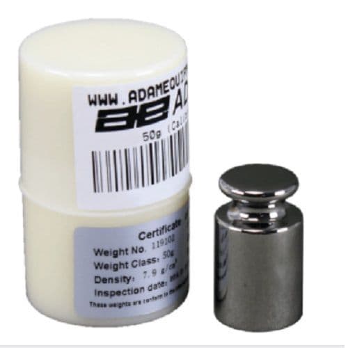 Adam Equipment | E1 50g Calibration Weight | Oneweigh.co.uk