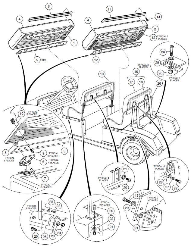 Club Car Armrest weldment front