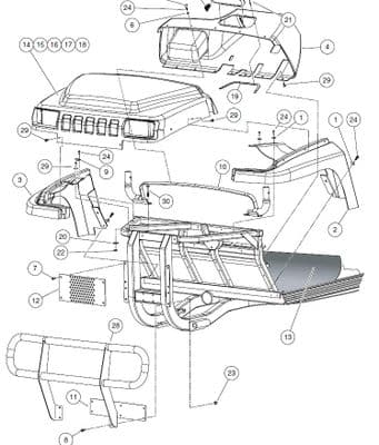 Club Car, Asm, Brush Guard (OEM)